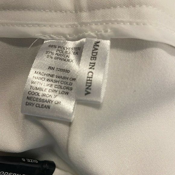 Amanda & Chelsea Modern Fit Straight Leg Ankle White Stretch Women Size 8 NWT - Picture 7 of 8
